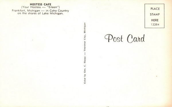 Hostess Cafe - Old Postcard Photo